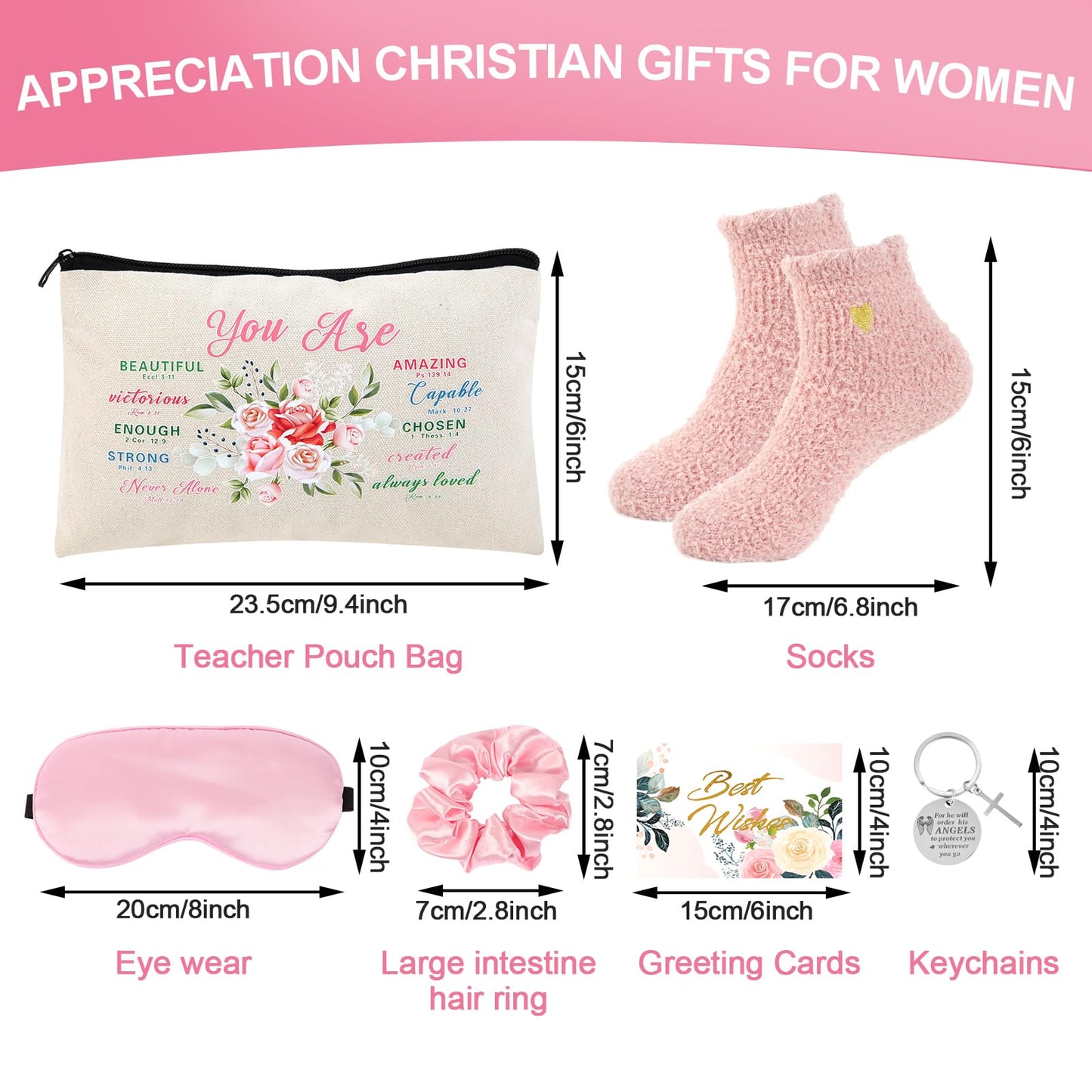 12 Pieces Christian Gifts for Women,Inspirational Gift Set, Spiritual Religious Catholic Gifts Box for Women Friends Female Sister Mom