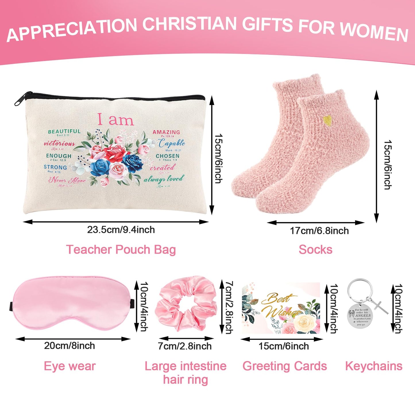 12 Pieces Christian Gifts for Women,Inspirational Gift Set, Spiritual Religious Catholic Gifts Box for Women Friends Female Sister Mom