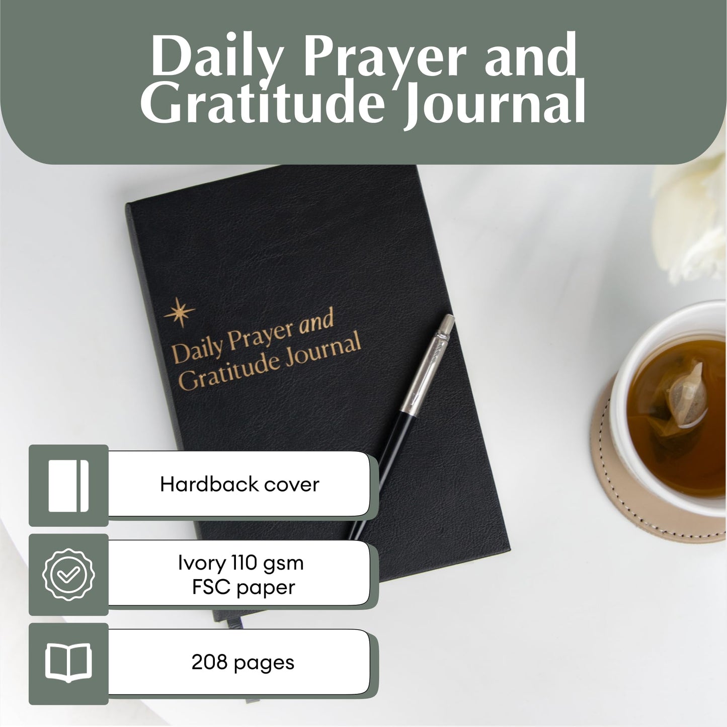 Christian Daily Prayer & Gratitude Journal, Faith Based Daily Planner, Biblical Affirmations, Prayer Requests, Prayer Journal, Bible Journal For Women & Men