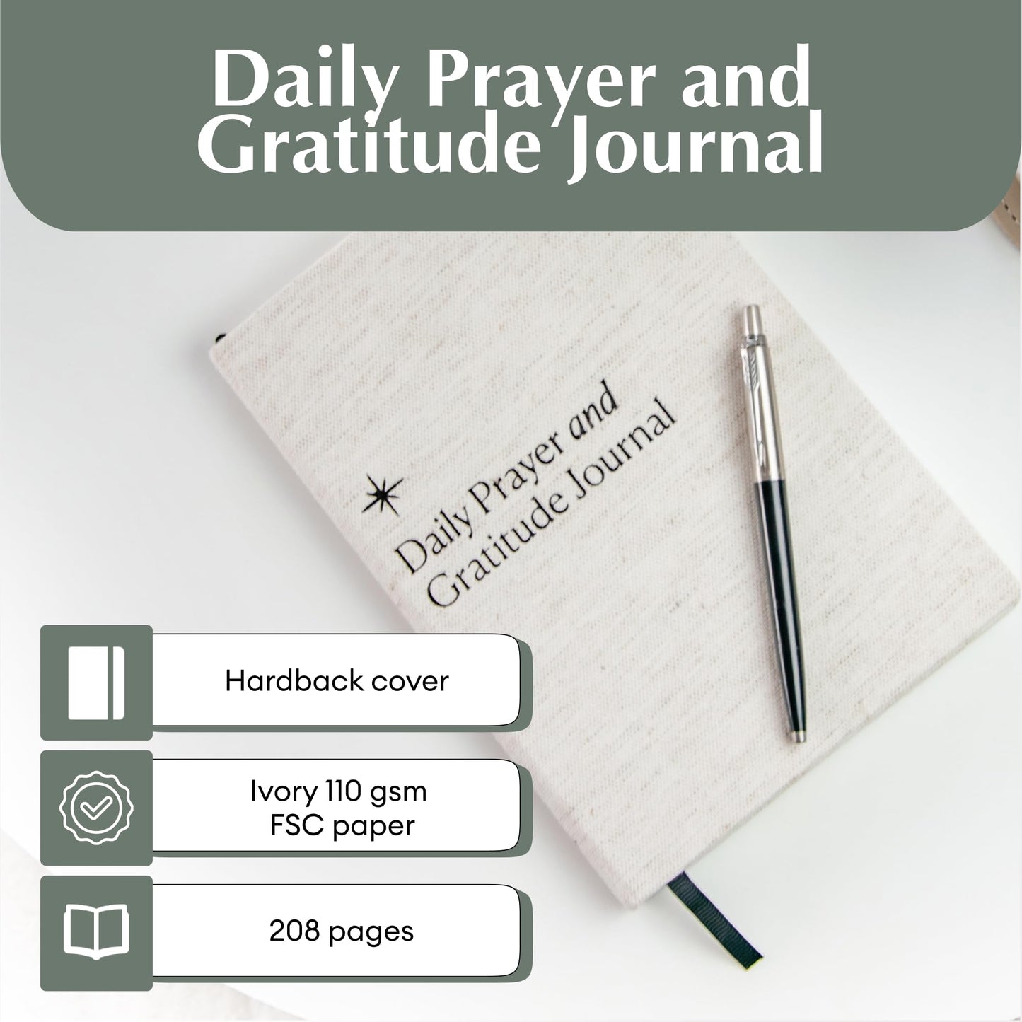Christian Daily Prayer & Gratitude Journal, Faith Based Daily Planner, Biblical Affirmations, Prayer Requests, Prayer Journal, Bible Journal For Women & Men