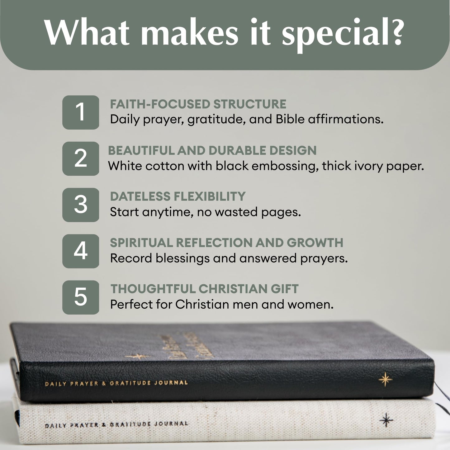 Christian Daily Prayer & Gratitude Journal, Faith Based Daily Planner, Biblical Affirmations, Prayer Requests, Prayer Journal, Bible Journal For Women & Men