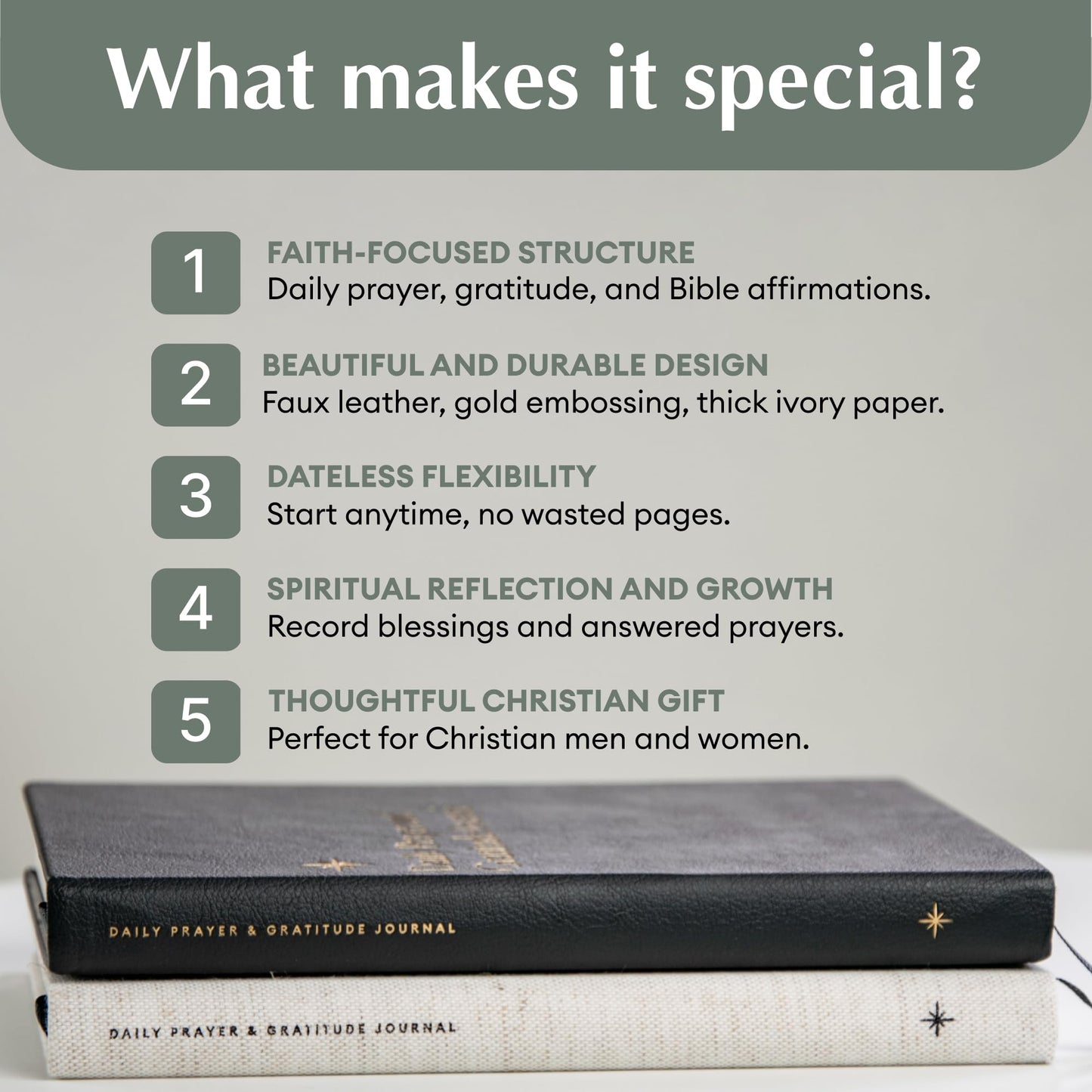Christian Daily Prayer & Gratitude Journal, Faith Based Daily Planner, Biblical Affirmations, Prayer Requests, Prayer Journal, Bible Journal For Women & Men