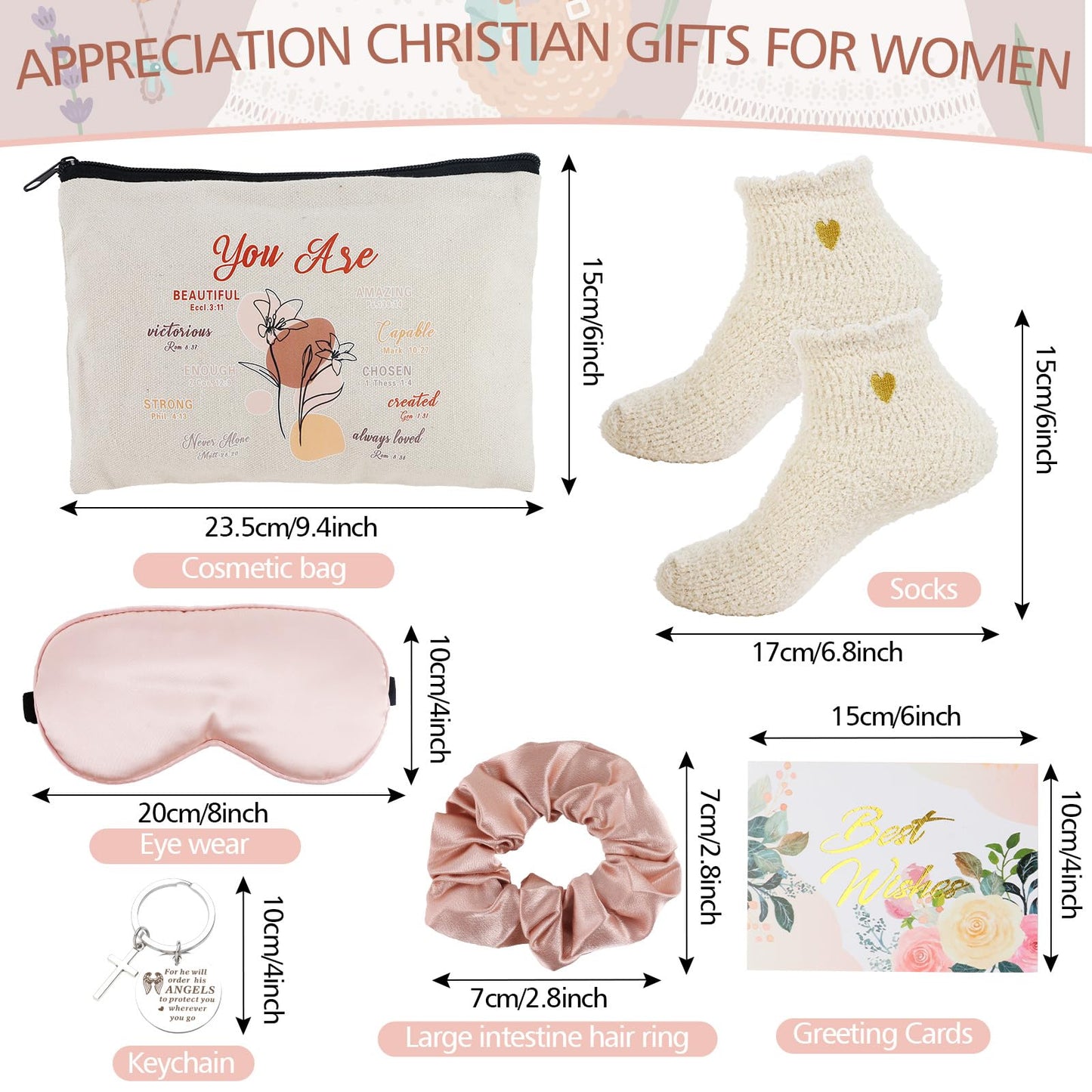12 Pieces Christian Gifts for Women,Inspirational Gift Set, Spiritual Religious Catholic Gifts Box for Women Friends Female Sister Mom